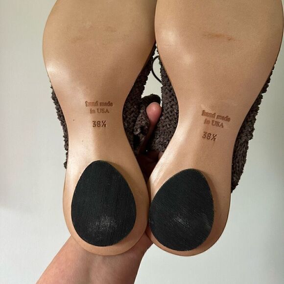 CYDWOQ Sundance Vintage Women’s Grey Taupe Woven Lace Up Leather Sole Sandal - Picture 9 of 11